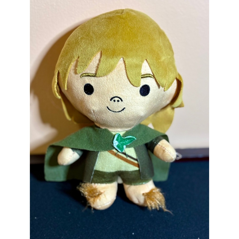 Lord of the Rings Hobbit Plush Toy Factory Sam Green Cloak Leaf Brooch 7" Chibi